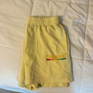 light yellow polaroid shorts